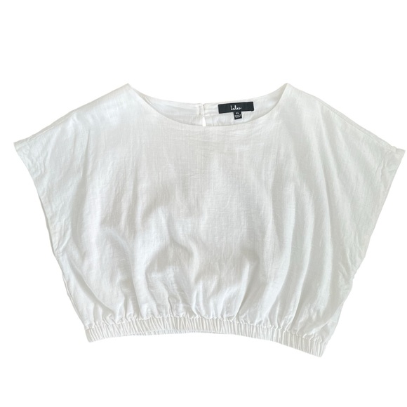 Lulus Linen Blend Top White Size XL Cropped - Picture 2 of 13